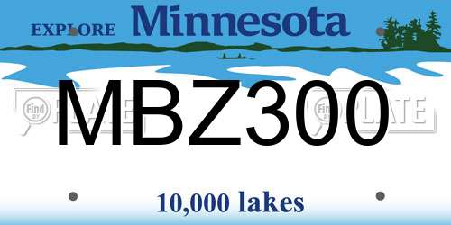 MBZ300 Minnesota License Plate