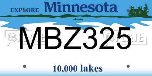 MBZ325 Minnesota License Plate