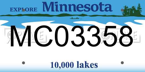 MC03358 Minnesota License Plate