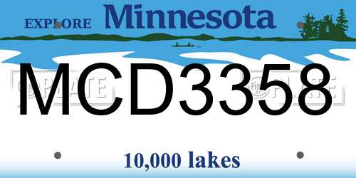 MCD3358 Minnesota License Plate