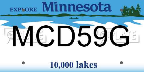 MCD59G Minnesota License Plate