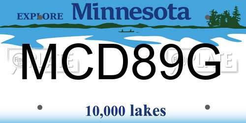 MCD89G Minnesota License Plate
