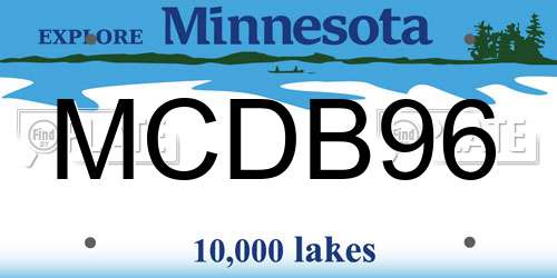 MCDB96 Minnesota License Plate