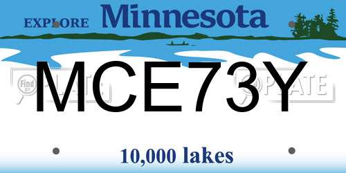 MCE73Y Minnesota License Plate