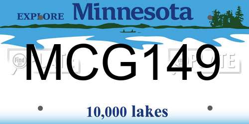 MCG149 Minnesota License Plate