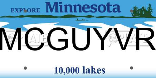 MCGUYVR Minnesota License Plate