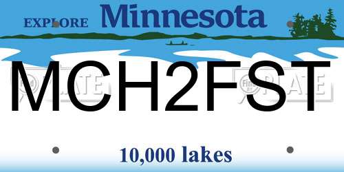 MCH2FST Minnesota License Plate