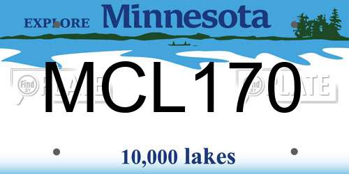 MCL170 Minnesota License Plate