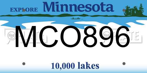 MCO896 Minnesota License Plate