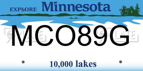 MCO89G Minnesota License Plate