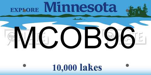 MCOB96 Minnesota License Plate