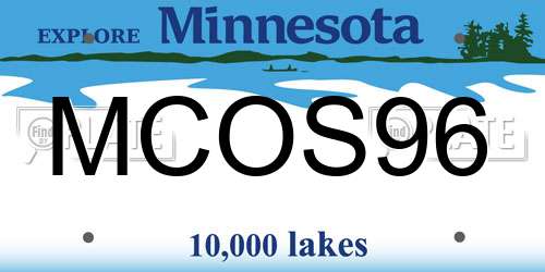 MCOS96 Minnesota License Plate
