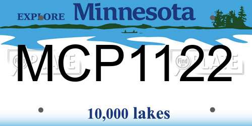 MCP1122 Minnesota License Plate