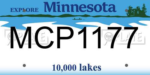 MCP1177 Minnesota License Plate