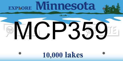 MCP359 Minnesota License Plate