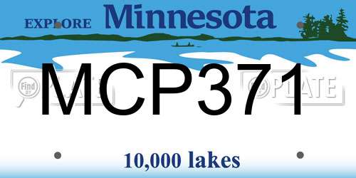 MCP371 Minnesota License Plate
