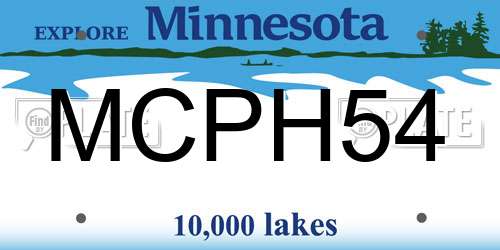MCPH54 Minnesota License Plate