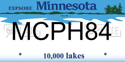 MCPH84 Minnesota License Plate