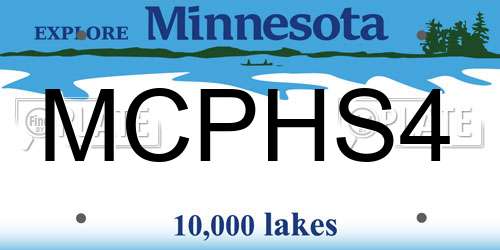 MCPHS4 Minnesota License Plate
