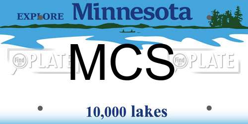 MCS Minnesota License Plate