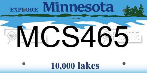 MCS465 Minnesota License Plate