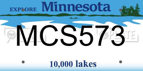 MCS573 Minnesota License Plate