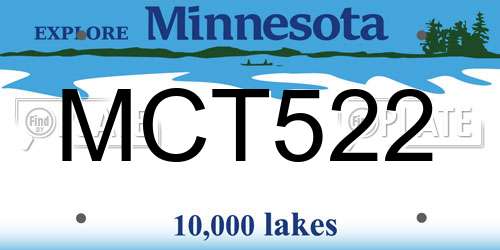 MCT522 Minnesota License Plate