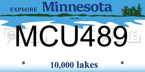 MCU489 Minnesota License Plate