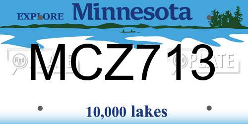 MCZ713 Minnesota License Plate