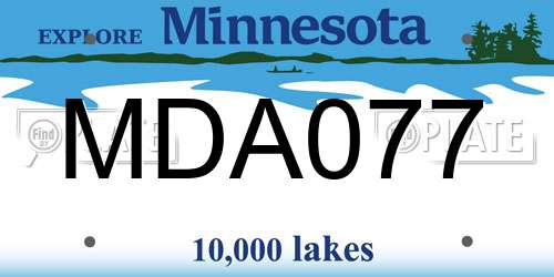 MDA077 Minnesota License Plate