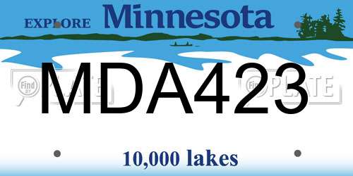 MDA423 Minnesota License Plate