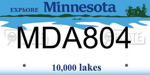 MDA804 Minnesota License Plate