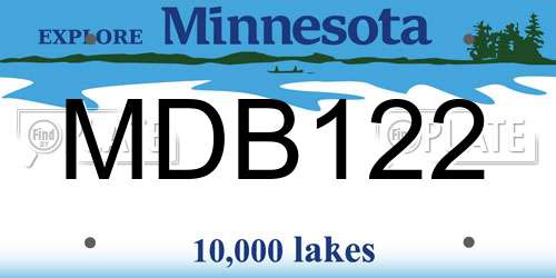 MDB122 Minnesota License Plate