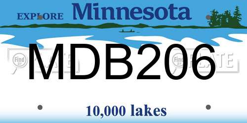 MDB206 Minnesota License Plate