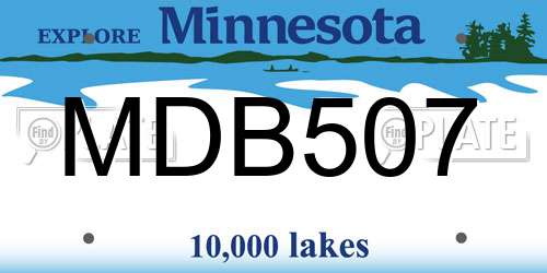 MDB507 Minnesota License Plate