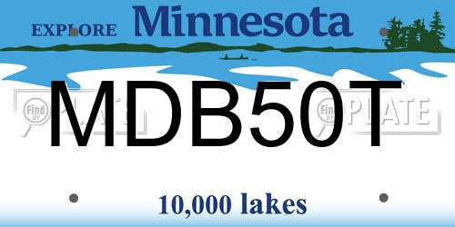MDB50T Minnesota License Plate