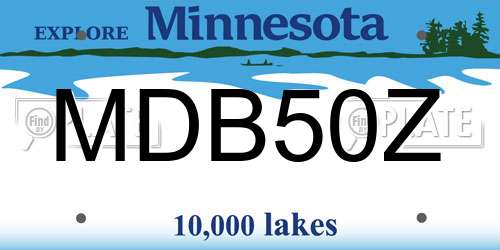 MDB50Z Minnesota License Plate