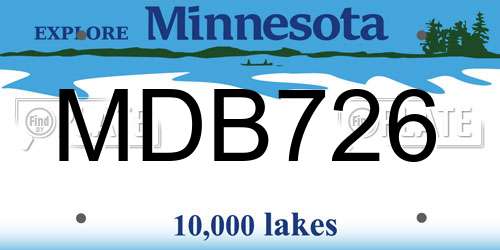 MDB726 Minnesota License Plate