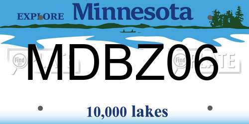 MDBZ06 Minnesota License Plate