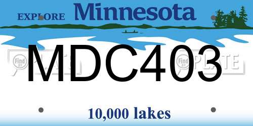 MDC403 Minnesota License Plate