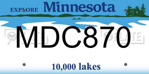 MDC870 Minnesota License Plate