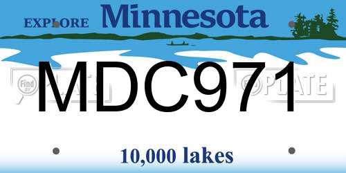 MDC971 Minnesota License Plate
