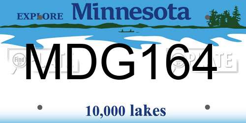 MDG164 Minnesota License Plate