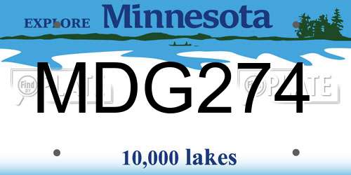MDG274 Minnesota License Plate