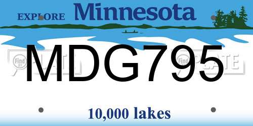MDG795 Minnesota License Plate