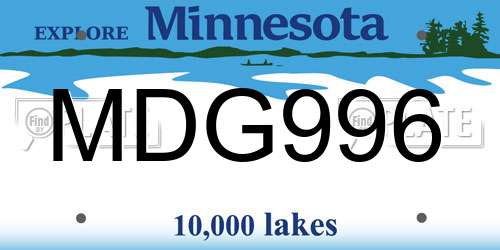 MDG996 Minnesota License Plate