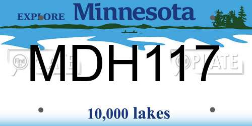 MDH117 Minnesota License Plate