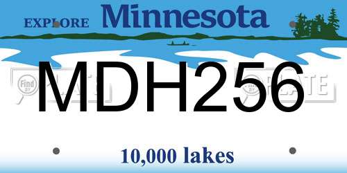 MDH256 Minnesota License Plate
