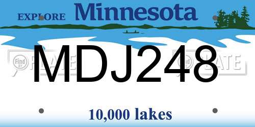 MDJ248 Minnesota License Plate