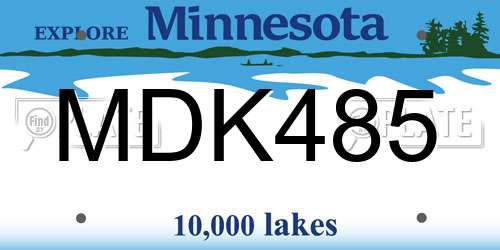 MDK485 Minnesota License Plate